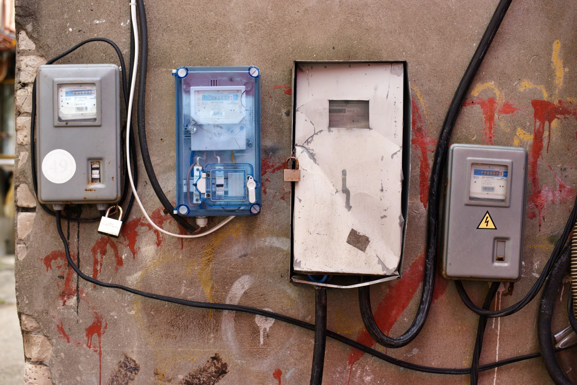 close-up of digital electricity meter display
