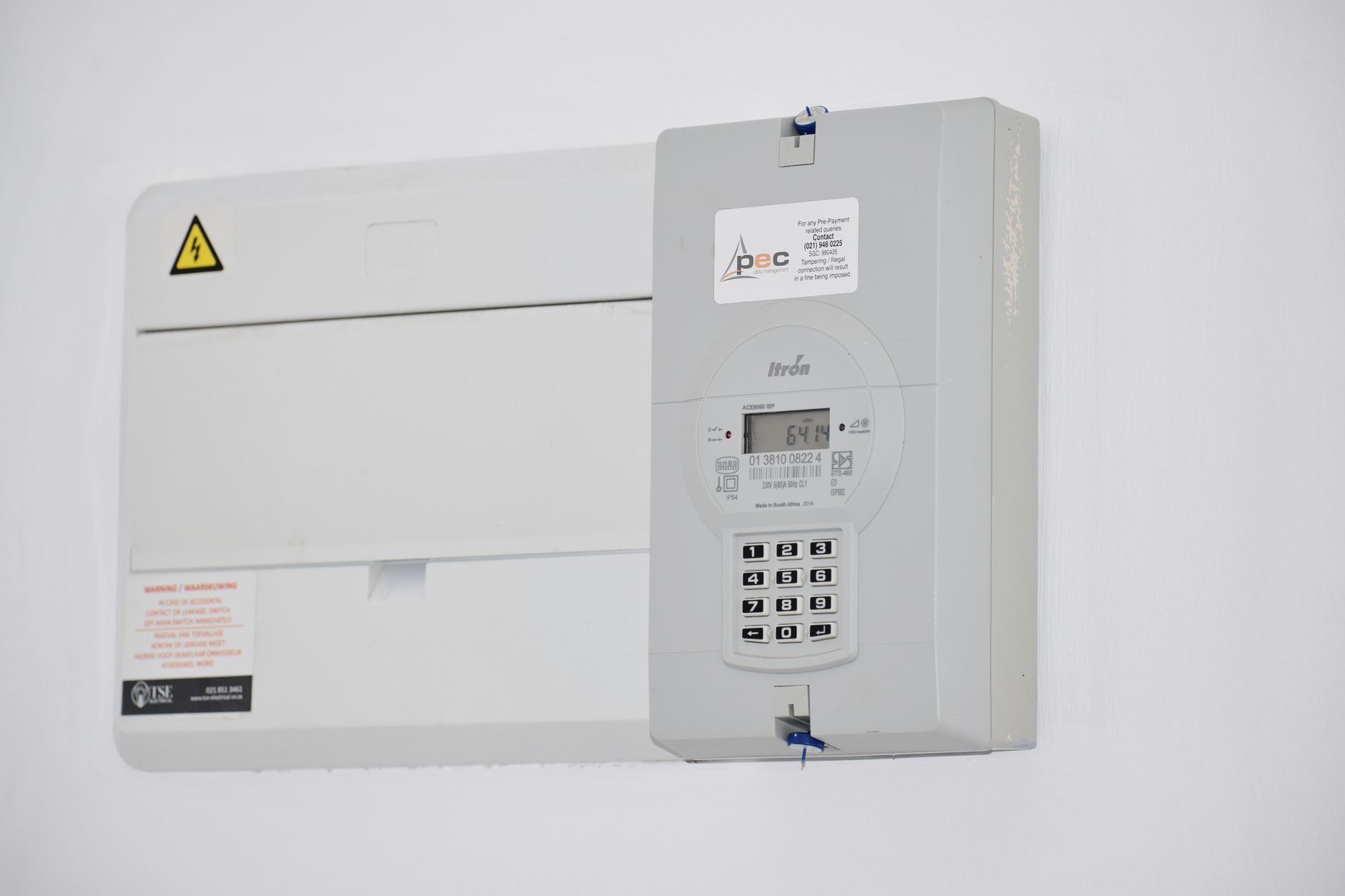 close-up of digital electricity meter display